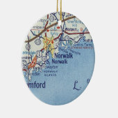 Norwalk CT Map Keramisch Ornament (Rechts)