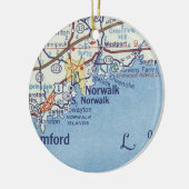 Norwalk CT Map Keramisch Ornament (Links)