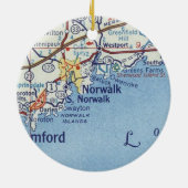 Norwalk CT Map Keramisch Ornament (Achterkant)