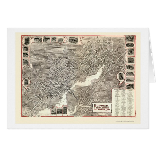 Norwalk, CT Panoramic Map - 1899 (Voorkant Horizontaal)