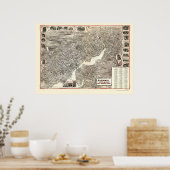 Norwalk, CT Panoramic Map - 1899 Poster (Keuken)
