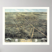 Norwalk, OH Panoramic Map - 1870 Poster (Voorkant)