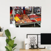 Norway, Bergen, Fish market on the waterfront Poster (Thuiskantoor)