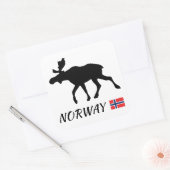 Norway Elk and Flag Vierkante Sticker (Envelop)