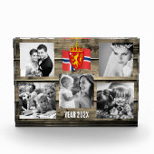 Norway family photo block, Norwegian flag, wood Fotoblokken (Voorkant)