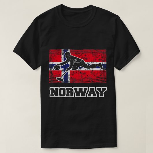 Norway Flag Curling T-shirt (Design voorkant)