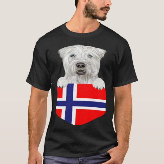 Norway Flag Soft Coated Wheaten Terrier Dog In Poc T-shirt (Voorkant)