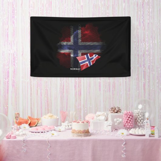 Norway flag spandoek (Feest)