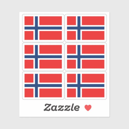 Norway Flag Sticker Collection – Pack of 6  (Vel)
