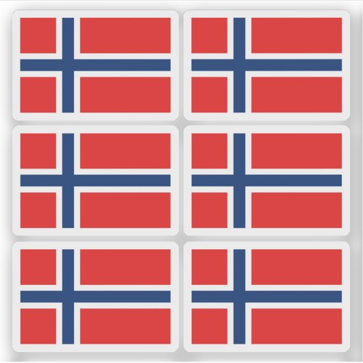Norway Flag Sticker Collection – Pack of 6  (Voorkant)