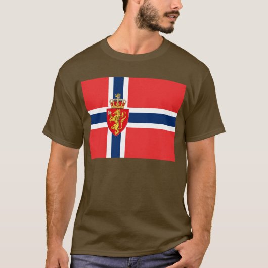 Norway, Norwegian flag, with coat of arms/Odee T-shirt (Voorkant)