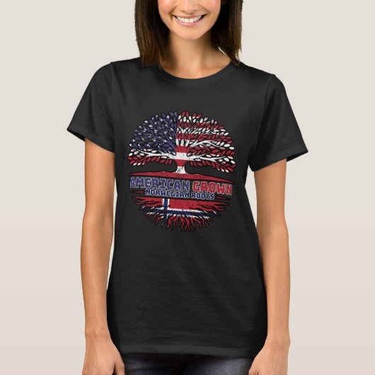Norway Norwegian US American USA United States T-shirt (Voorkant)