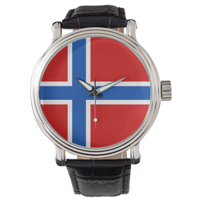 Norway Watch - De vlag van Noorwegen Horloge (Voorkant)
