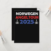 Norwegen Angeltour 2025 Angeltrip Geschenkidee Kaart (Voorkant / Achterkant in situ)