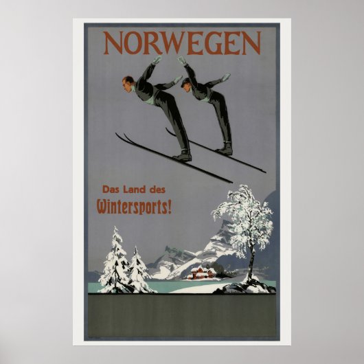 Norwegen Noorwegen Vintage Poster 1930 (Voorkant)