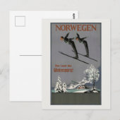 Norwegen Noorwegen Vintage Poster 1930 Briefkaart (Voorkant / Achterkant)