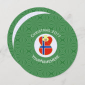 Norwegian Angel Flag Christmas Personalize Round Kaart (Voorkant / Achterkant)