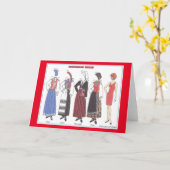 Norwegian Bunad II Paper Doll Wenskaart Kaart (Gele Bloem)