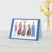 Norwegian Bunad Paper Doll Wenskaart Kaart (Gele Bloem)