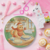 Norwegian Cat Making Christmas Lefse, Plates Papieren Bordje (Feest)