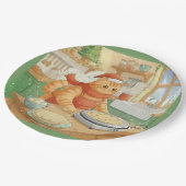 Norwegian Cat Making Christmas Lefse, Plates Papieren Bordje (Gekanteld)