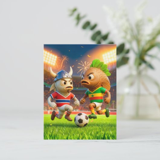 Norwegian cod versus Senegal thieboudienne fish so Briefkaart (Staand voorkant)