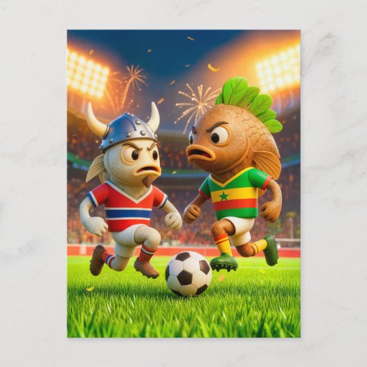 Norwegian cod versus Senegal thieboudienne fish so Briefkaart (Voorkant)