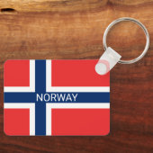 Norwegian Country Flag Custom sleutelhanger Gift (Voorkant)