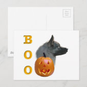 Norwegian Elkhound Halloween Boo Briefkaart (Voorkant / Achterkant)