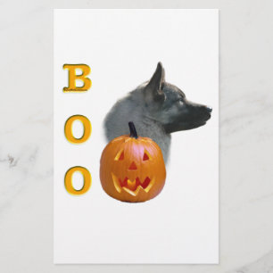 Norwegian Elkhound Halloween Boo Briefpapier
