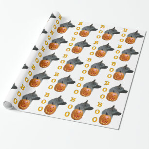 Norwegian Elkhound Halloween Boo Cadeaupapier