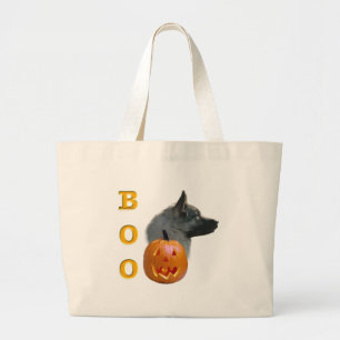 Norwegian Elkhound Halloween Boo Grote Tote Bag