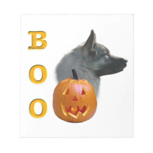 Norwegian Elkhound Halloween Boo Notitieblok