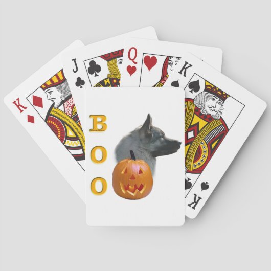 Norwegian Elkhound Halloween Boo Speelkaarten (Achterkant)