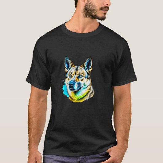 Norwegian Elkhound Pop Art I Hondenliefhebber I Sp T-shirt (Voorkant)