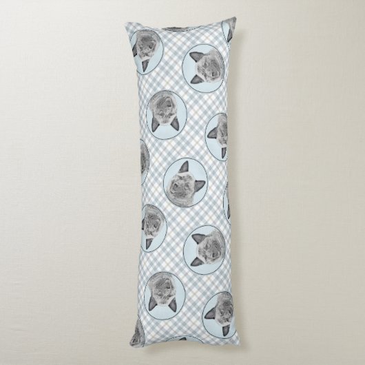 Norwegian Elkhound Schilderij Schattigee originele Lichaamskussen (Achterkant (Verticaal))