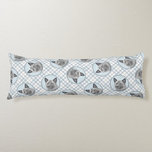 Norwegian Elkhound Schilderij Schattigee originele Lichaamskussen (Voorkant)