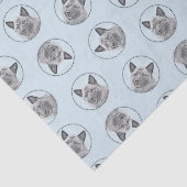 Norwegian Elkhound Schilderij Schattigee originele Tissuepapier (Detail)