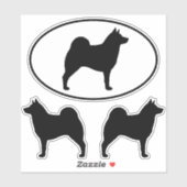 Norwegian Elkhound Silhouettes Vinyl Sticker Set (Vel)