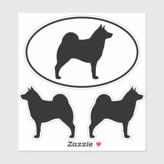 Norwegian Elkhound Silhouettes Vinyl Sticker Set (Vel)