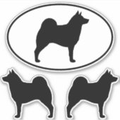 Norwegian Elkhound Silhouettes Vinyl Sticker Set (Voorkant)