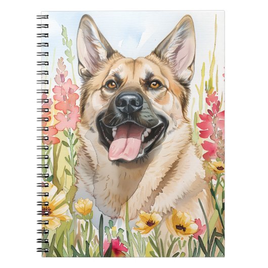 Norwegian Elkhound Watercolor Journal Notitieboek (Voorkant)