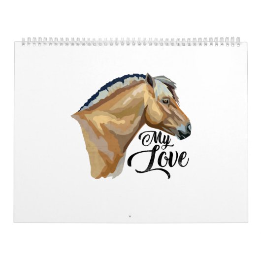 Norwegian Fjord Horse Gift Fjord Pony Kalender (Hoes)