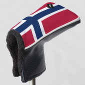 Norwegian Flag - Custom Golf Putter Head Hoesje Golfheadcover (3/4 voorkant)