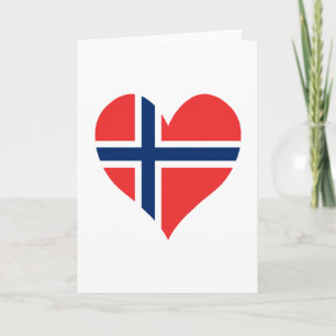 Norwegian Flag Heart Kaart