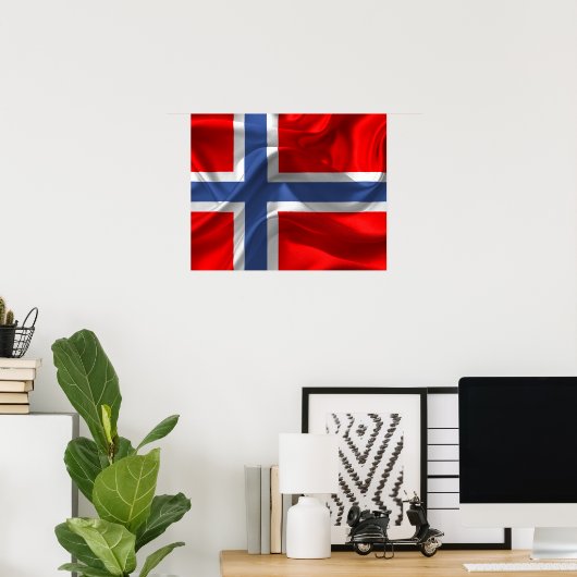 Norwegian flag poster (Thuiskantoor)