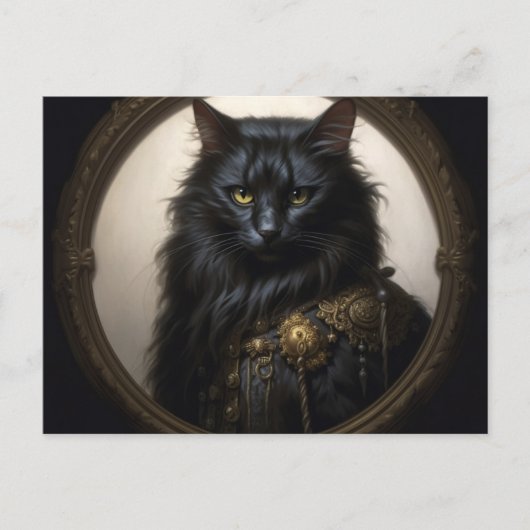 Norwegian Forest black Cat Briefkaart (Voorkant)
