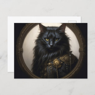 Norwegian Forest black Cat Briefkaart