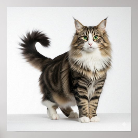 Norwegian Forest Cat Art Poster (Voorkant)