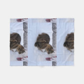 norwegian forest cat in snow fleece deken (Voorkant (Horizontaal))